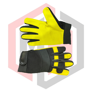 Black Yellow Custom Material Safety <b>Gloves</b> Knit Wrist Cuff Anti-Vibration Lightweight Non-Slip Flexible <b>Touch</b> <b>Screen</b> Function - Product Image 6