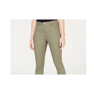 Jeans Skinny a Vita Alta Tinseltown Juniors Taglia 1, Colore Verde Oliva Antico, con Orlo Grezzo, Modello a Matita in Denim, Semplici, Lavabili e Traspiranti - Product Image 2