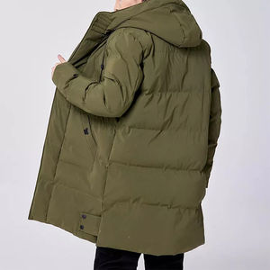 Abrigo Largo Acolchado de Lana Sublimada para Hombre, Ropa de Calle Cálida de Invierno, Estampado, con Ribete de Piel, Relleno de Plumón - Product Image 3