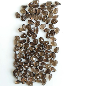 ควอตซ์สโมคกี้ธรรมชาติ 7x5 มม. ทรงลูกแพร์ คุณภาพดีที่สุด อัญมณีหลวมสำหรับทำเครื่องประดับ - Product Image 3