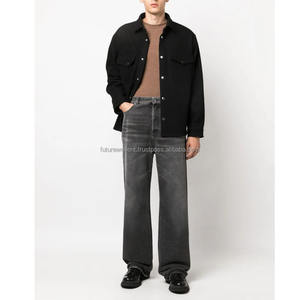 Traje personalizado para hombre Baggie Loose Black Flared Jeans Pantalones Designer Release Plus Size Denim Pantalones de algodón Baggy Jeans desgastados - Product Image 4