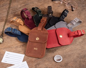 Etiquetas de equipaje de cuero Regalo personalizado Favor Accesorios DE BODA Full-Grain Buff Men Gift for Him 2017 - Product Image 6