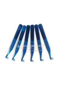 100% pinces à cils professionnelles en acier inoxydable faites à la main avec une prise serrée parfaite de couleur plasma bleu - Product Image 2