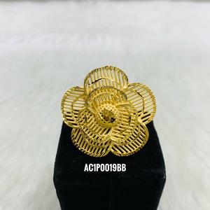 Gold Plated Brass Pendant Set Fashion Jewelry with Box Chain Floral Shape <b>for</b> Party or <b>Wedding</b> Occasions - Product Image 2