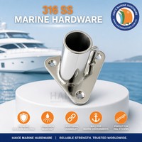 Support de mât de bateau en acier inoxydable avec base triangulaire, 90 degrés, 25mm(1 pouce)