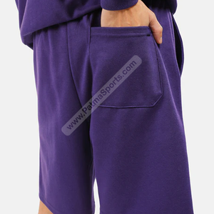 Polyester Stretchable Custom <b>Shorts</b> Purple With Adjustable Waistband for comfort <b>Tailor</b> Made Casual Sweat <b>Shorts</b> for Perfect Fit - Product Image 2