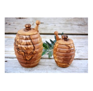 Contenedor de miel de madera hecho a mano Natural decorativo con tapa para cocina, hogar, Hotel, Resort, diseño personalizado, tamaño de la India - Product Image 3