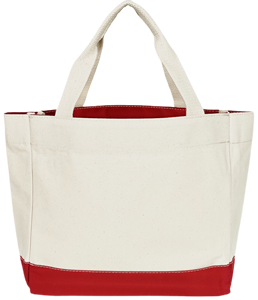 Sac fourre-tout en toile élégant et robuste de 16 oz |   Vêtements de plage quotidiens rouges - Product Image 1