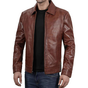 Chaqueta Varsity con Capucha de Estilo Vintage para Hombre, en Oferta, de Cuero Genuino con Cuello Alto - Product Image 2
