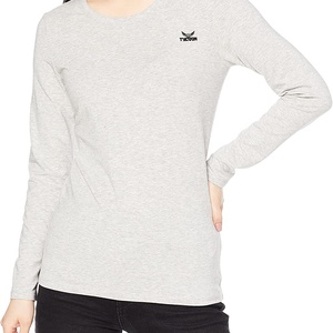 Camiseta 100% Algodón para Mujer, Venta al por Mayor, Impresión de Logotipo Personalizado, Camisetas de Talla Grande para Mujer, Manga Larga, Cómoda - Product Image 2