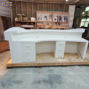 Escritorio curvo para <span class=keywords><strong>recepcionista</strong></span>, muebles de lujo para clínica médica, escritorio de recepción para 2 personas, acrílico, superficie sólida, Oficina Dental, recepción - Product Image 5