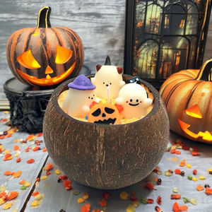 เทียนหอมกลิ่นมะพร้าวทำจากถั่วเหลืองของขวัญฮาโลวีนทำมือเป็นมิตรต่อสิ่งแวดล้อมสินค้ามาใหม่ - Product Image 5