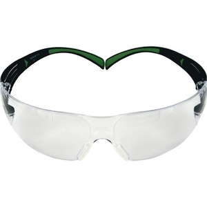Gafas de Seguridad 3M SecureFit SF400 con Lentes Transparentes de Policarbonato y Patillas Negras/Verdes, EN 166 y EN 170 - Product Image 1