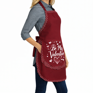Custom Logo Kitchen Apron Cotton <b>Cooking</b> Canvas Printed Valentine Design Apron for Coffee Shop - Product Image 2