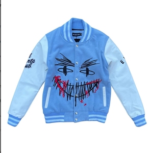 เสื้อแจ็คเก็ตบอมเบอร์ทีมเบสบอลสำหรับผู้ชายเสื้อโค้ทหนังสไตล์ฮิปฮอปฮาราจูกุเย็บปะติดตัวอักษรเสื้อโค้ทสตรีทใส่ได้ทั้งผู้หญิงและผู้ชาย - Product Image 2