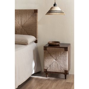 Mesita de noche de madera de mango y yute Evans - Product Image 5