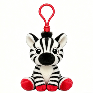 Customized <b>Cute</b> Plush <b>Bear</b> Cartoon Animal Soft Toy Keychain with Red Clip 3D Shape Stress Relief Embossed - Product Image 3