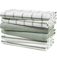 Serviettes de cuisine en coton gaufré réutilisables à séchage rapide en gros |   Serviettes de cuisine personnalisées avec logo brodé et imprimé animalier pour la promotion et les cadeaux