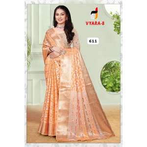 Sari de seda estilo Bollywood de último diseñador de la mejor calidad con Pallu elegante disponible a precio de exportación - Product Image 6