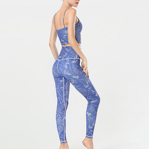 Ensemble de yoga pour femmes de style nouveau avec soutien-gorge côtelé et leggings de sport, séchage rapide, respirant, écologique, 2 pièces, logo personnalisé sur le devant - Product Image 5