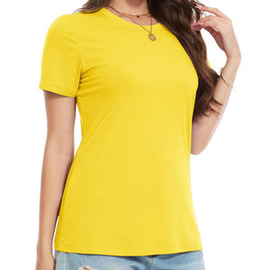 Custom Printed <b>Round</b> Neck Slim Fit T-shirts for Women High Quality 100% Cotton Blend Super Soft t Shirt - Product Image 3