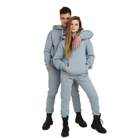 Ensemble de survêtement unisexe haut de gamme tendance pour couple, sweat à capuche, 100 % coton écologique, idéal pour la gym et le streetwear hivernal