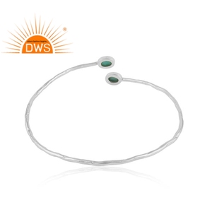 Venta caliente 925 plata esterlina Natural Arizona turquesa piedra preciosa brazalete joyería personalizada fabricante - Product Image 4