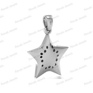 Super qualité 925 argent Sterling brillant étoile pendentif pour femmes cadeau de mariage plaqué or lunette résine chanceux bijoux composants - Product Image 5