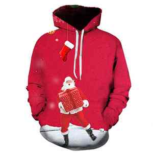 Bajo MOQ unisex cuerpo completo impresión Navidad Sudadera con capucha 100% poliéster de gran tamaño 3D sublimación Navidad sudaderas con capucha para chico - Product Image 6
