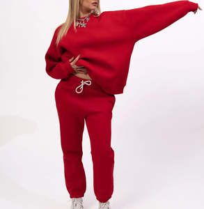 Chándal Largo Informal de Color Sólido para Mujer, Invierno, 100% Algodón, Chándal Personalizado, 100% Algodón - Product Image 5