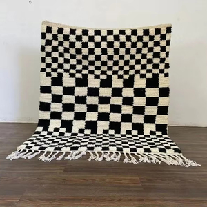 Tapis en laine touffeté à la main marocain moderne géométrique vintage berbère pour salon support en latex prix de gros ITHL - Product Image 1