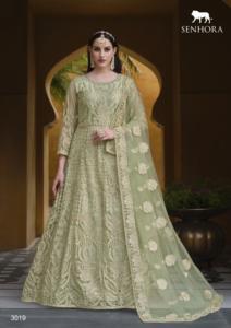 ชุด anarkali สำหรับงานปักด้ายตาข่ายแท้ออกแบบล่าสุด - Product Image 3