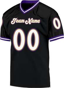 Maillot de football américain pour adulte, manches courtes, protection UV, imprimé par sublimation, rayé, 100 % polyester, écologique - Product Image 2