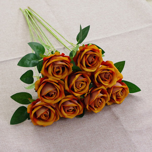 Roses artificielles en velours rouge en gros, lot en vrac, haute qualité, fleurs au toucher réel, mariage, Noël, Halloween - Product Image 4