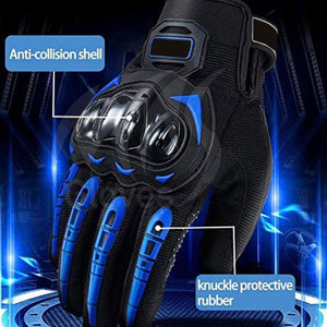 Guantes de moto antideslizantes hechos a medida con protección completa para dedos Guantes de carreras de motos de estilo clásico de cuero genuino - Product Image 3