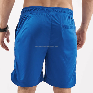 Shorts de sport personnalisés 2026 pour hommes, en toile, taille mi-haute, motif uni, séchage rapide, respirant, longueur genou, pour la musculation - Product Image 4