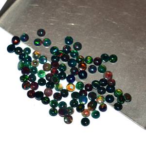 อัญมณีทรงหลวมโอปอลทรงกลมธรรมชาติสีดำของชาวเอธิโอเปีย5มม. - Product Image 3