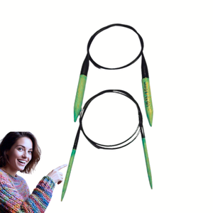 Aiguilles à tricoter circulaires en bois de qualité supérieure pour la vente en gros. Les jonctions lisses et les pointes polies répondent aux normes professionnelles du commerce de détail. - Product Image 1