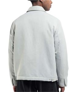 Personnalisé délavé 100% coton coupe ample toile fermeture éclair veste de travail avec col rabattu détresse Vintage hiver Bomber veste hommes - Product Image 2