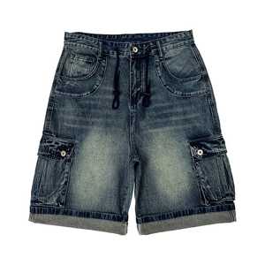 Ropa de calle transpirable de calidad superior, pantalones cortos de mezclilla informales de tela de algodón para hombre, Color azul cielo, último diseño rasgado - Product Image 3