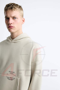 Sweat à capuche court ample pour homme, style urbain premium, en molleton de coton 400 GSM, coupe décontractée, mode, pull court, OEM, marque privée - Product Image 5
