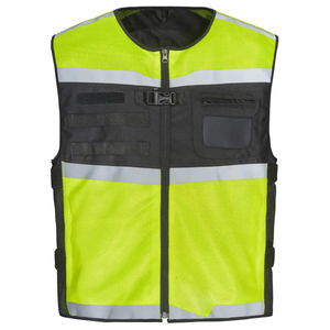 Gilet de sécurité réfléchissant pour homme, 100 % toile de coton respirante, séchage rapide, manches courtes, motif uni, décontracté, pour le travail en extérieur - Product Image 1