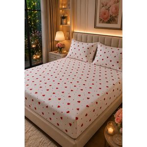 <b>Extra</b> <b>Large</b> White Love Pattern Pillowcase Set Woven Style with <b>Printed</b> Dot Design - Product Image 1
