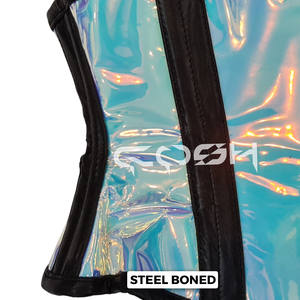 Premium Holographic Fashion <b>Corset</b> Iridescent PVC Stylish <b>Body</b> <b>Shaper</b> <b>Corset</b> For Dresses - Product Image 5