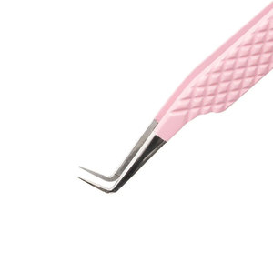 Pince à épiler à 90 degrés en acier inoxydable de haute qualité de marque privée pince à épiler à pointe en fibre en forme de L à 45 degrés de marque privée vente en gros - Product Image 6