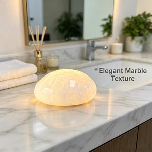 Lampe de table rechargeable en marbre naturel, lampe de chevet portable sans fil pour chambre à coucher, salon, bureau, lecture et décoration intérieure - Product Image 2