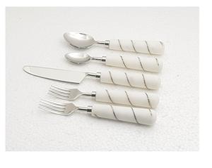 Juego de cubiertos de acero inoxidable de estilo único de la mejor calidad, juego de cubiertos con mango de resina blanca, vajilla para fiesta de boda, juego de cuchara - Product Image 1