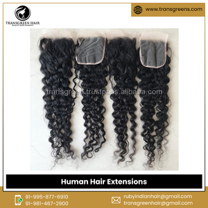 Top Notch Quality 100% Raw Unprocessed 4x4 Lace Natural Curly Closures Human Hair Extensions at Best Competitive Price - Product Image 3