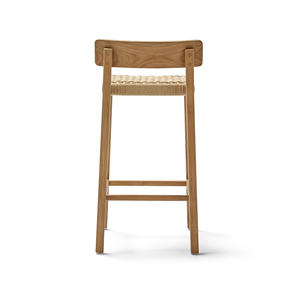 Taburete de Bar Comercial para Interiores y Exteriores con Asiento de Ratán Tejido y Estructura Resistente para Proyectos de Restaurantes, Cafés y Bares - Product Image 4