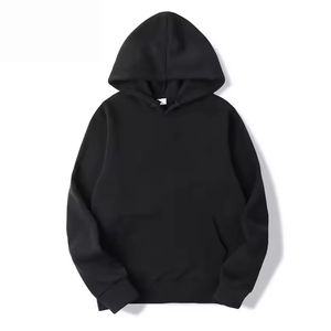 เสื้อฮู้ดผ้าฟลีซผสมโพลีเอสเตอร์/คอตตอนแบบพื้นฐาน ปรับแต่งได้ พร้อมซับในปักลาย 3 มิติ ทรงหลวม ลายเรียบ สวมใส่สบายๆ - Product Image 4